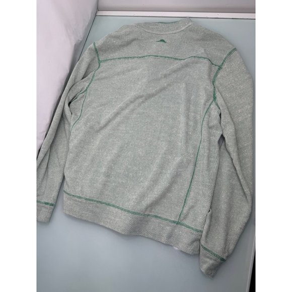 Tommy Bahama Men Sweatshirt Snap button Mock Neck Pullover Green Medium M - Picture 4 of 7